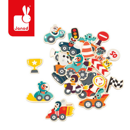 Janod Magnesy Samochody 24 szt. 2+