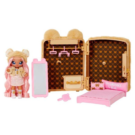 Na! Na! Na! Surprise 3-in-1 Backpack Bedroom Series 2 Playset - Sarah Snuggles (Teddy Bear) Zestaw Lalka z Plecakiem