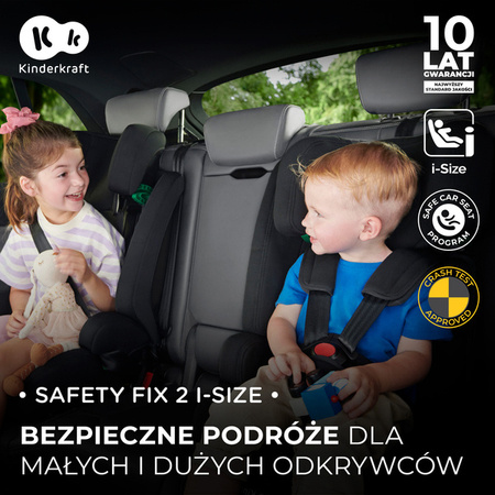 Kinderkraft Safety Fix 2 I-Size Fotelik Samochodowy 9-36 kg Czarny