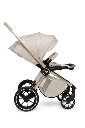 Muuvo Quick Boho Wózek Głęboko-Spacerowy Beige + Cybex Aton B2 i-Size Fotelik Samochodowy 0-13kg + Baza One Volcano Black