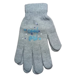 Yo! Rękawiczki Dziecięce Szare Pięciopalczaste Rozmiar 18 cm