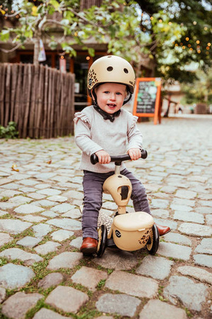 Scootandride Highwaykick 1 Lifestyle 2w1 Jeżdzik i Hulajnoga Trójkołowa z Zamykanym Schowkiem 1-5 lat Leopard