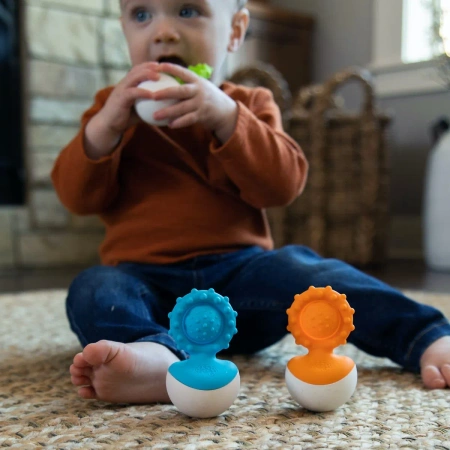 Fat Brain Toy Dimpl Bąbelki Gryzak Wańka Wstańka Niebieska