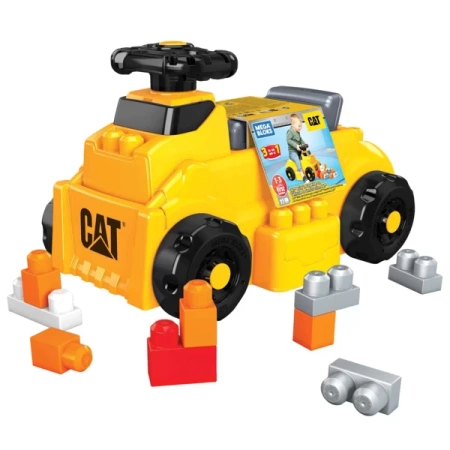 Fisher-Price Mega Bloks CAT - Pojazd Jeździk + 10 Klocków HDJ29