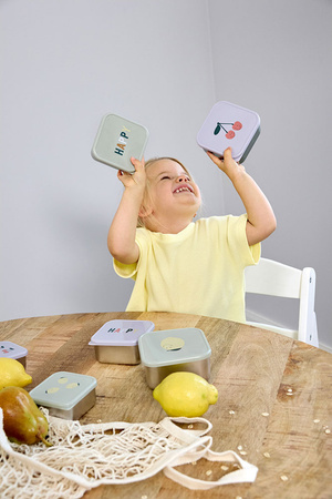 Lassig Pojemnik na przekąski snackbox ze stali nierdzewnej 3 szt. Happy Fruits Lemon