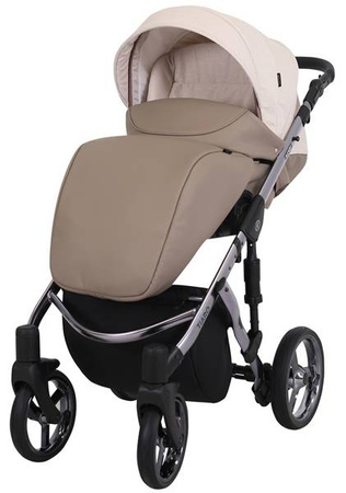 Kunert Tiaro Premium Wózek Głęboko-Spacerowy 2w1 Brąz + Krem Grafitowa Rama Koła Żelowe