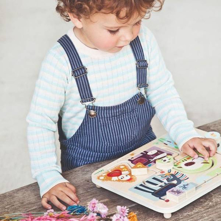 Lilliputiens Drewniana Tablica Labirynt Sensoryczny Farma 18 m+