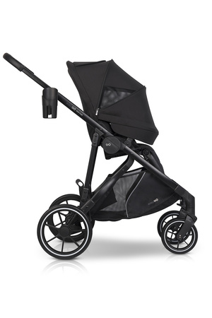 Easy Go Duoflex Wózek Głęboko-Spacerowy Bliźniaczy Rok po Roku Ebony Black 2 Siedziska 1 Gondola