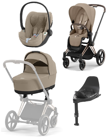 Cybex e-Priam 4.0 Wózek Głęboko-Spacerowy + Cloud T I-Size Fotelik + Baza Cozy Beige