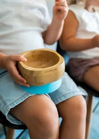 Eco Rascals Miseczka Bambusowa z Przyssawką i Łyżeczką Różowy