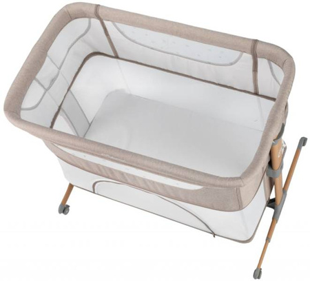 MoMi Smart Bed Łóżeczko Dostawne Kojec 4w1 Beige + Torba Transportowa