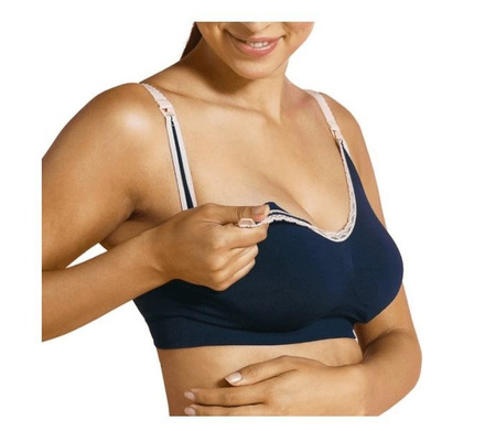 Carriwell Bezszwowy Biustonosz Do Karmienia Z Koronką S Box 3060 Niebieski