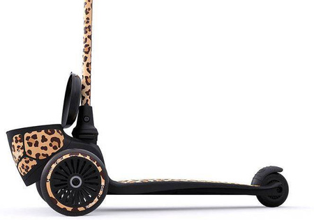 Scootandride Highwaykick 2 Lifestyle Hulajnoga Trójkołowa Balansowa z Zamykanym Schowkiem 2+ Leopard
