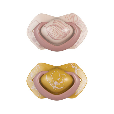 Canpol Babies Silikonowy Smoczek Symetryczny Light Touch Gold 6-18msc 2 szt 22/666_pin