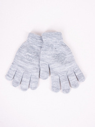 Yo!Club Rękawiczki Dziecięce Pięciopalczaste Szare z Sercem