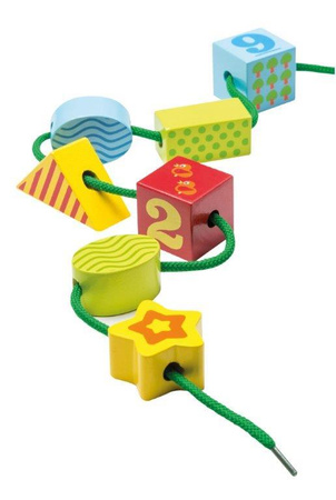 Joueco Zestaw drewnianych klocków i sznurków