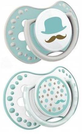 Lovi Dynamiczny Smoczek Uspokajający Silikonowy 0-3m 2szt. Retro Boy