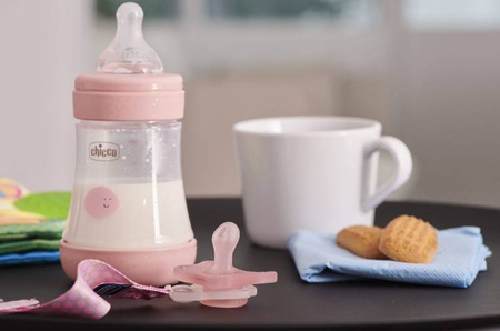 Chicco Perfect5 Zestaw Dla Noworodka Butelka Antykolkowa + Smoczek Mini Soft + Tasiemka Girl