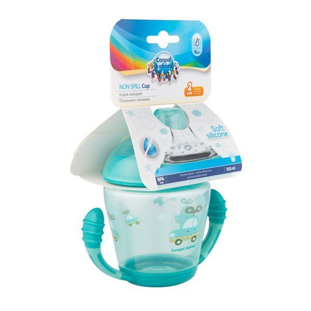 Canpol Babies Toys Kubek Niekapek Miękki Silikonowy Ustnik 230ml 56/502_tur Turkusowy