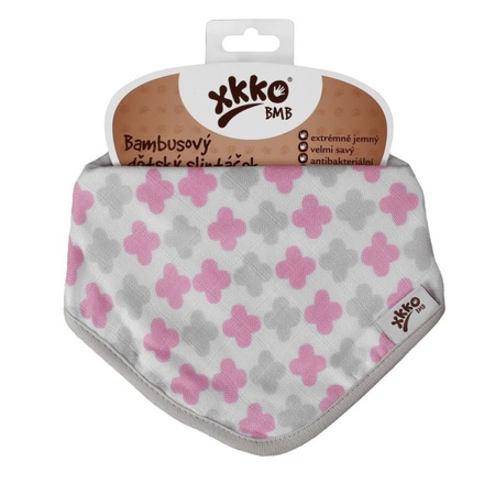 Xkko BMB Bandanka Bambusowa - Scandinavian Baby Pink Cross