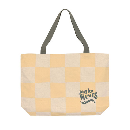 Lassig Torba plażowa 100% bawełna organiczna GOTS Krata vanilla/sea salt