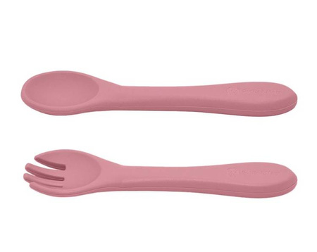 Petite&Mars Take&Match Silikonowe Sztućce 6m+ Dusty Rose