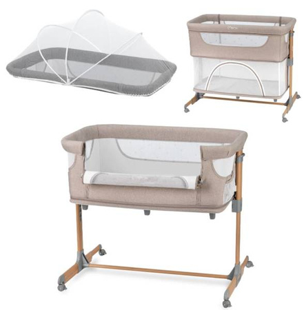 MoMi Smart Bed Łóżeczko Dostawne Kojec 4w1 Grey + Torba Transportowa