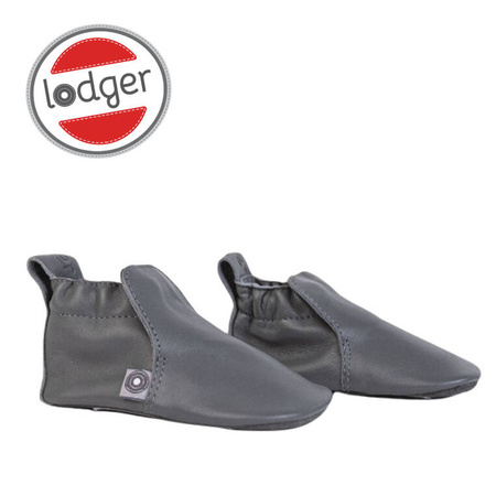 Lodger Skórzane buciki dla niemowląt szare Stepper Gunmetal r. 19