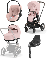 Cybex e-Priam 4.0 Wózek Głęboko-Spacerowy + Cloud T I-Size Fotelik + Baza Peach Pink