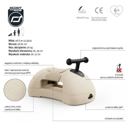 Scootandride My First Wielofunkcyjny Jeździk Sand