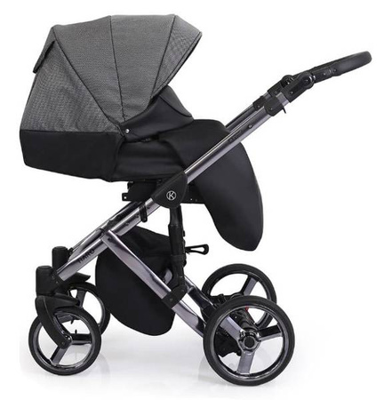 Kunert Tiaro Premium Wózek Głęboko-Spacerowy 2w1 Fiolet + Wrzos Grafitowa Rama Koła Żelowe