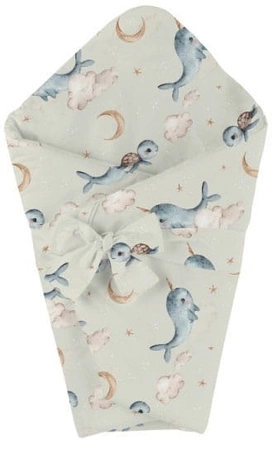 Waldin Kołdra Bambusowa 75x75 Wieloryb Oliwka