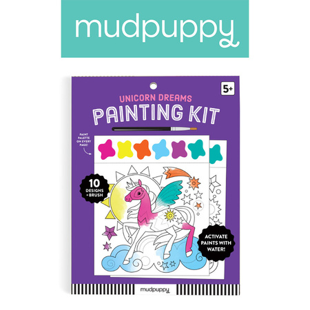 Mudpuppy Książeczka do malowania kolorowanka akwarelowa z pędzelkiem Sen jednorożca 5+