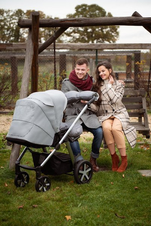 Baby Design Husky 2022 Wózek Głęboko-Spacerowy 117 Graphite Koła Pompowane