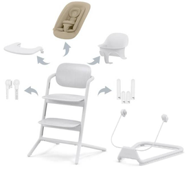 Cybex Lemo Krzesełko Bujaczek Zestaw 5w1 All White