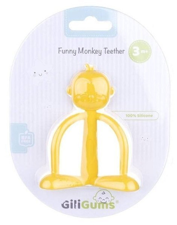 GiliGums Gryzak Silikonowy Małpka Żółty