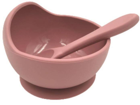 Baby in World Miska Silikonowa Z Przyssawką I Łyżeczką Lilac