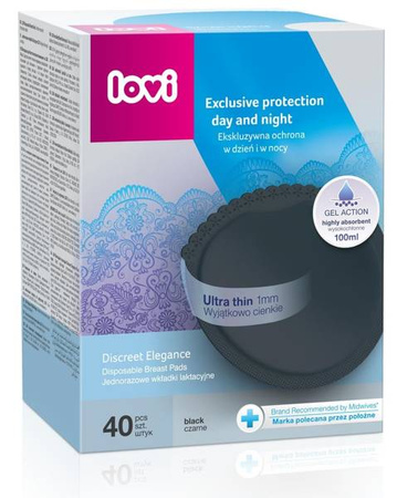 Lovi Wkładki Laktacyjne Discreet Elegance 40 Szt Czarne 19/612
