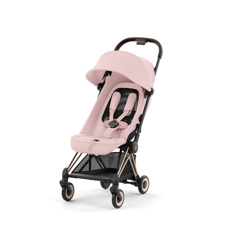 Cybex Coya Wózek Spacerowy Rama Rosegold Peach Pink + Cybex Coya Moskitiera Black
