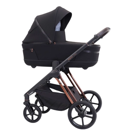 Espiro Miloo 2025 Wózek Głęboko-Spacerowy 210 Diamond Black + Cybex Aton B2 i-Size Fotelik Samochodowy 0-13kg + Baza One Volcano Black
