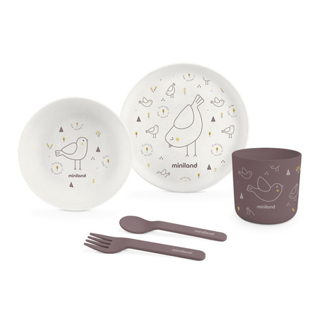 Miniland Zestaw Stołowy 5-częściowy ECO-friendly - Pisklę