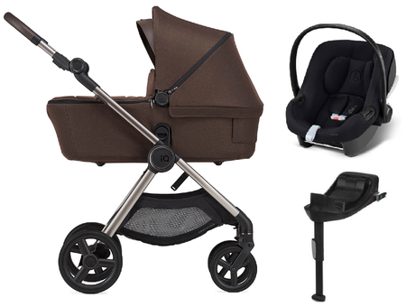 Anex IQ Premium New Transfarmation Wózek Głęboko-Spacerowy Teddy + Cybex Aton B2 i-Size Fotelik Samochodowy 0-13kg + Baza One Volcano Black
