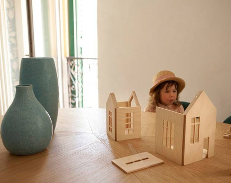 Babai Drewniana Zabawka Domek Dla Lalek z Magnes Rozmiar L Naturalny