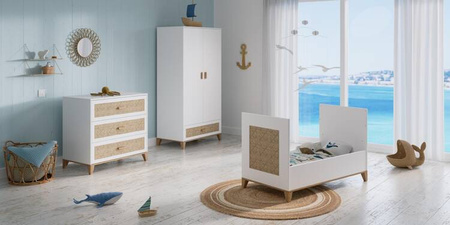 Theo Bebe Nami Łóżeczko Ratanowe 60x120cm Neige