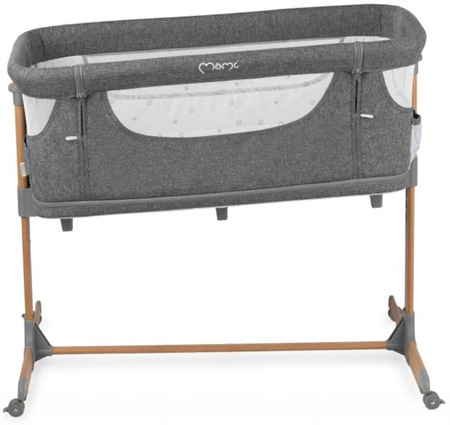 MoMi Smart Bed Łóżeczko Dostawne Kojec 4w1 Grey + Torba Transportowa
