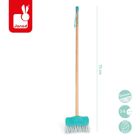 Janod Mały ogrodnik Szczotka do zamiatania turkusowa