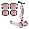 Scootandride Highwaykick 1 Jeździk i Hulajnoga 2w1 1-5 lat + Zestaw Ochraniaczy dla Dzieci XXS Rose