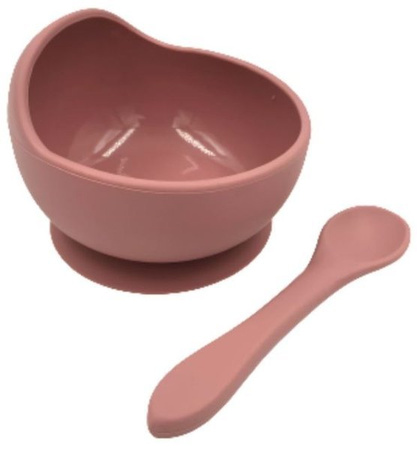 Baby in World Miska Silikonowa Z Przyssawką I Łyżeczką Lilac