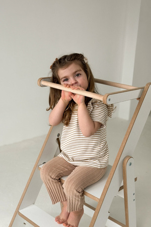 Baby Wood Kitchen Helper Składany Szary