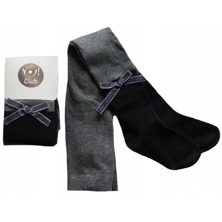 Yoclub! Rajstopy Bawełniane z Kokardą 140-146